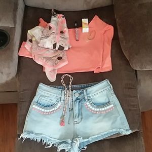 Kendall & Kylie High Rise Cut Off Shorts